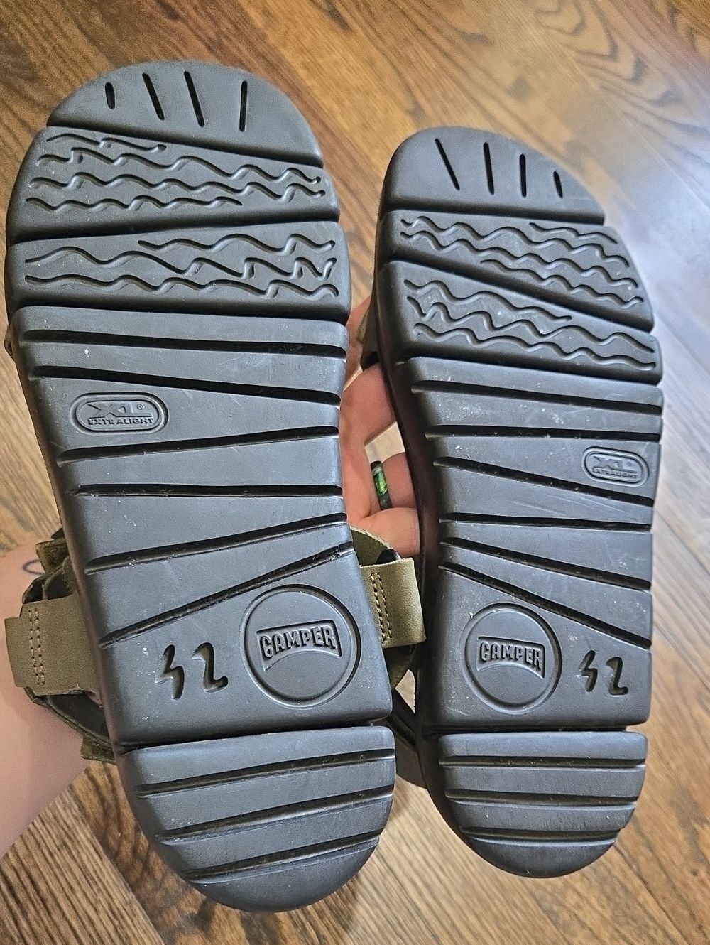 Camper Oruga Olive Green leather Sport Sandals Men EU 44 - Picture 12 of 14